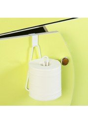 Home Storage Kitchen Roll Toilet Wall Mount Iron Accessories Bathroom Door Back Desktop Paper Holder