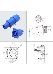 8pcs Powercon Chassis Connector 20A 3 Pin Female Power Socket Terminals NAC3MPA-1 and NAC3MPB-1 for Electric Drill LED Stage Lights