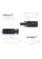 1Pair Male and Female Solar Connector Solar Solar Plug Cable Connectors for Solar Panels and Photovoltaic Systems