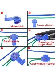 10/25pcs Scotch Lock Electrical Wire Cable Connectors Quick Splice Non-Destructive Crimp Terminals Without Breaking AWG Line 22-18