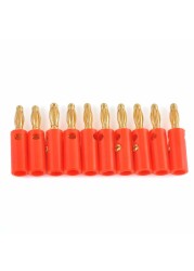 4mm Gold Plated Anti-slip Soft Rubber Safety Soldering Terminal Free Replacement Parts Lantern Thread Connector Banana Plug