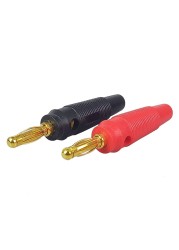 100pcs/50pairs Pin Banana Plug Gold Plated Copper 4mm Banana Connector Speaker Plug solderless