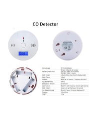 Battery Powered Smoke Carbon Carbon Monoxide Detector Combination Smoking Poster Alarm LED Digital Display Sound Alert Home Security Sensor