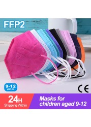 10-50pcs KN95 Mask N95MASK ffp2mask 9-12 years for children ffp2 mascarillas fpp2 niños homologadas negras masques organization ffpp2