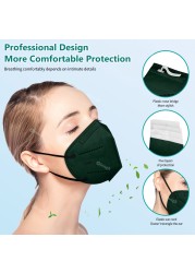 KN95 Adult Face Mask 5 Layers Protective Black Mascherine FFP2 CE Certificate Mascarillas FPP2 Masks Masque FFP 2 Gray ffp2fan