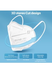 قناع Elough CE KN95 Mascarillas FFP2 homology adas 5 طبقات مرشح قناع الجهاز التنفسي FPP2 قناع الوجه القابل لإعادة الاستخدام قناع الوجه ffp 2 الكبار