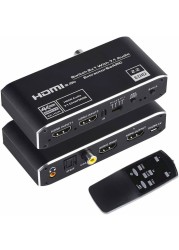 HDMI Compatible Audio Extractor, 2x1 2.0 Switcher 4k60hz Erc Switcher Supports 3D, Arc and Optical Toslink HDR Switcher for PS3