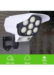 Outdoor 7 LED Spotlight IP66 Waterproof Wireless Solar Flood Light for Garden Fake Security Camera LED Moving Light Sensor Light