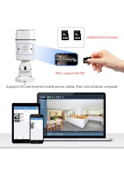 5MP WiFi Tilt IP Camera Outdoor Wi-Fi Wireless Video Surveillance Camera with Two-Way PTZ Audio1080P Camara CamHi