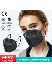 Mascarillas ffp2reuse zable ffp2masable 5-Layer KN95 Mask FFP2 Protective Face Mask (5 Layers Black) Mascherina ffpp2 Masque fpp2