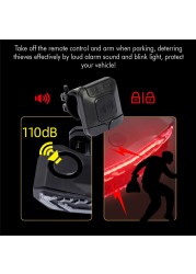 Awapow Bicycle Alarm Anti-theft Bike Rear Alarm USB Rechargeable LED Waterproof Tail Light Automatic Induction Bicycle Lamp