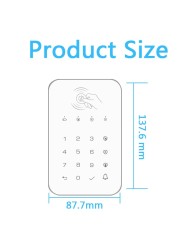 Wireless Smart Keypad Lock Touch Keypad Rfid Card Unlock White Home Security 433MHz Frequency Connect to Alarm Host