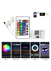 24 Keys LED RGB Controller DC12V IR Remote Control Dimmer for SMD 5050 RGB LED Strip Lights IR Remote Control Box with Battery