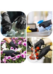 Heavy Duty Nitrile Gloves 50pcs Black Orange Diamond Pattern Worker Safety Gloves Synthetic Nitrile Gloves 5 Mil 6 Mil 8 Mil