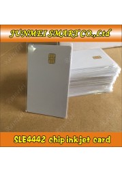 50pcs White Inkjet Printable Plastic IC With SLE 4442 Card ISO 7816 Blank Smart Contact IC Card For Epson/Canon Inkjet Printer