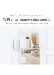 Tuya Smart Zigbee Window Door Sensor Detector Alarm Smart Life APP Remote Monitor Home Security Support Alexa Google Assistant