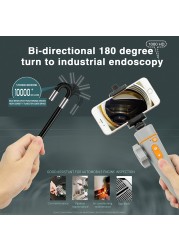 Newest 180 Degree Inspection Camera Articulating Industrial Endoscope 6mm and 8.5mm HD Camera with 6 LED for iPhone Android