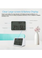 Tuya WiFi ZigBee Temperature Humidity Sensor Lux Light Indoor Humidity Detector Thermometer with LCD Screen Work Tuya Hub