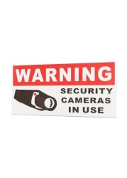 5pcs Security Camera In Use Waterproof Self-adhesive Warning Stickers Safety Signs Decal Reflective Tape Decoration