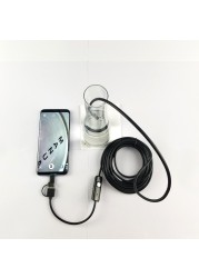 7mm Android Endoscope 3 in1 Tpye-c USB Micro USB 6LED Waterproof Endoscope Car Inspection Camera Inspection Endoscope for Smartphone PC