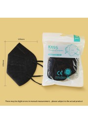 20-100pcs ffp2mascarillas ngra adult black n95 mask 5 ply fpp2 CE approved kn95 approved ffp2 reusable ffp3 respirator face mask