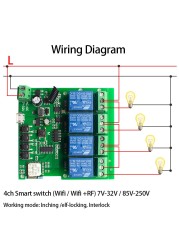 Tuya Smart Remote Control Wireless Wifi Garage Door Opener Switch Relay Module Timer Contactor RF Receiver Controller for Alexa