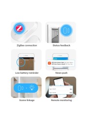 Aubess Zigbee Door Sensor Zigbee Door Window Sensor Smart Security Open/Close Sensor Compatible with Alexa Google Home