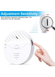 Awapow Tuya WiFi Door Window Alarm Vibration Sensor Wireless Vibration Detector 130dB Audio For Home Security Anti-theft System