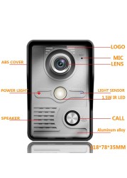 7 Inch TFT LCD Video Door Phone Optical Video Intercom Loudspeaker Intercom System Monitor Waterproof Outdoor Infrared Camera