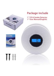 Smoke And Carbon Carbon Monoxide Detector Fire Protection Combination Smoke Co Alarm Built In Beep Battery Powered Easy To Install