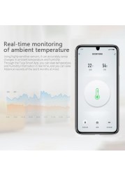 Aubess Tuya Smart Temperature and Humidity Sensor with Tuya Smart Life Alexa Google Home App