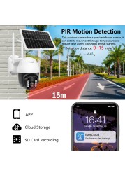 Solar PTZ IP WIFI HD 3MP/8W Outdoor Security Camera Wireless Security Device With Rechargeable Battery