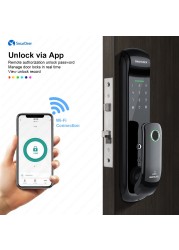 Smart Smart Lock With Wifi Fingerprint Lock Support Fingerprint/Password/RFID Card/Key/TTlock Bluetooth/Tuya Wifi Unlock