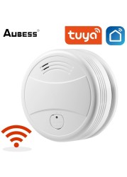 Tuya WiFi Smart Smoke Sensor Detector Smart Home Fire Alarm Smoke Detector WiFi Fire Protection Security Alarm Smart Life APP