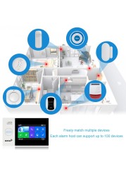 2022 Tuya WiFi GSM Home Security Protection Smart Alarm System Touch Screen Burglar Kit Mobile APP Remote Control RFID Arm and