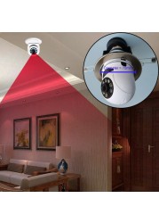 2022 1080 E27 Bulb Surveillance Camera Night Vision Full Color Automatic Human Tracking Zoom Indoor Video Security Protection