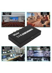 Wiistar SDI Splitter 1 in 4 out SDI Extender Converter 1x4 Support 3G/SD/HD-SDI 1080P for Video Monitor