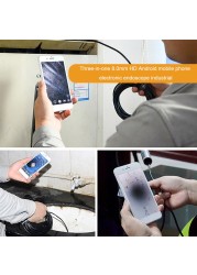 8mm for Car Endoscope Camera Endoscope Flexible IP67 6 LED Inspection Smartphone Auto Endoscope for Apple Android Mobile Phone