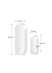 Tuya Smart WiFi/Zigbee Door Sensor Open/Closed Door Detector WiFi Home Alarm Compatible with Alexa Google Home Smart Life App