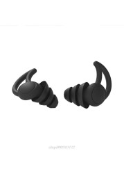 1 Pair Soft Silicone Ear Plugs Tapered Noise Reduction Sleep Earplugs Sound Insulation Ear Protector 2/3 Layers J03 21 Dropship