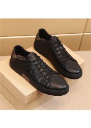 High quality men's leather shoes luxury brand casual and comfortable men's shoes lace-up fashion flat shoes sneakers