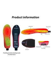 USB Heated Shoe Insoles Feet Warm Sock Heating Pad Electric Thermal Insoles Winter Insole Unisex Wireless Temperature Adjustment