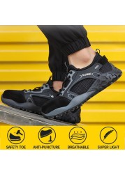 All seasons anti-smashing steel cover men's safety shoes fashion casual wear breathable safety protective work shoes