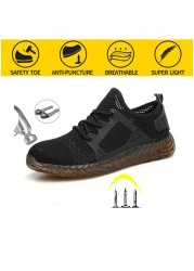 2021 new breathable lightweight safety shoes steel toe cap anti-crush and anti-slip safety shoes