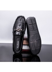 2021 shoes man 100% genuine leather man flat shoes loafers slip on flat shoes moccasins man driving shoes