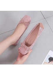 Elegant Comfortable Women Ballet Flats Shoes Bowknot Shoes Autumn Spring New Shoes zapatos planos de mujer 35-44