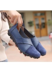 sun00 2022 new women's shoes-women's loafers shoes women's soft genuine leather shoes large size ladies shoes