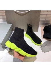 2021 Newest Knitted Women Shoes Running Shoes Women Zapatillas Mujer High Top Ladies Breathable Shoes Chaussure Femme