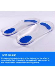 Silicone Gel Orthotic Insoles For Man Women Flat Feet Arch Support Orthotic Shoes Massage Cushion Shock Absorption Insert Cushion