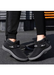 2021 Winter Snow Men Boots Waterproof Winter Shoes Men Slip On Keep Warm Ankle Boots Outdoor Comfortable Tennis Sneakers Man